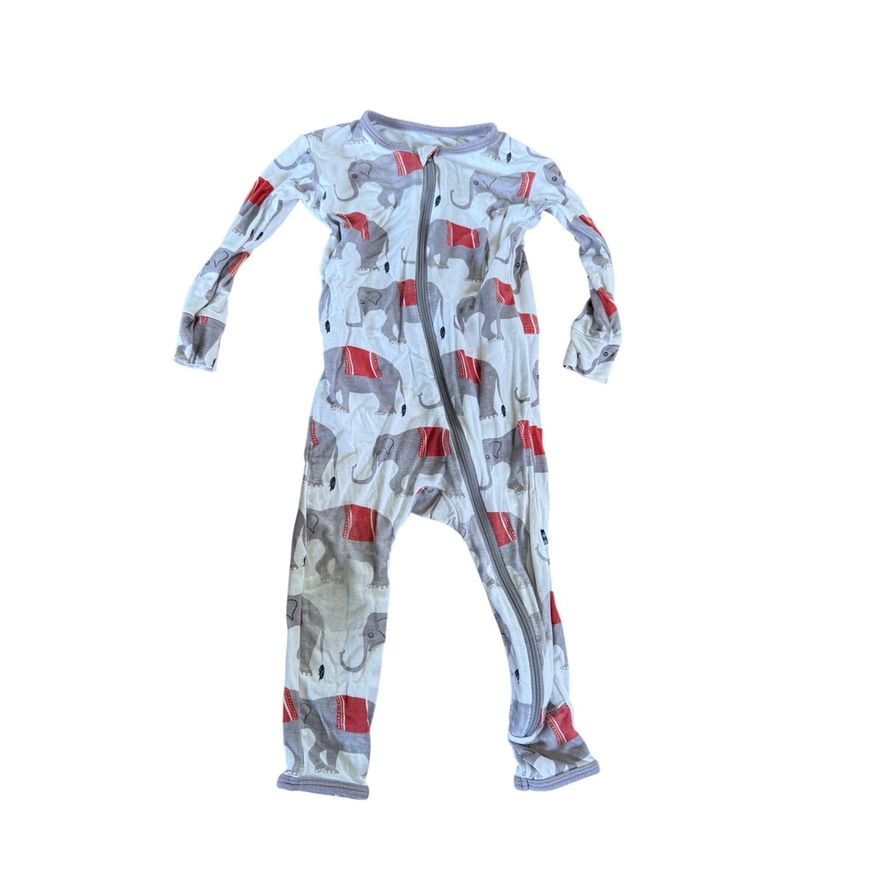 KicKee Pants circus elephant print bamboo footie sleeper soft lightweight infant